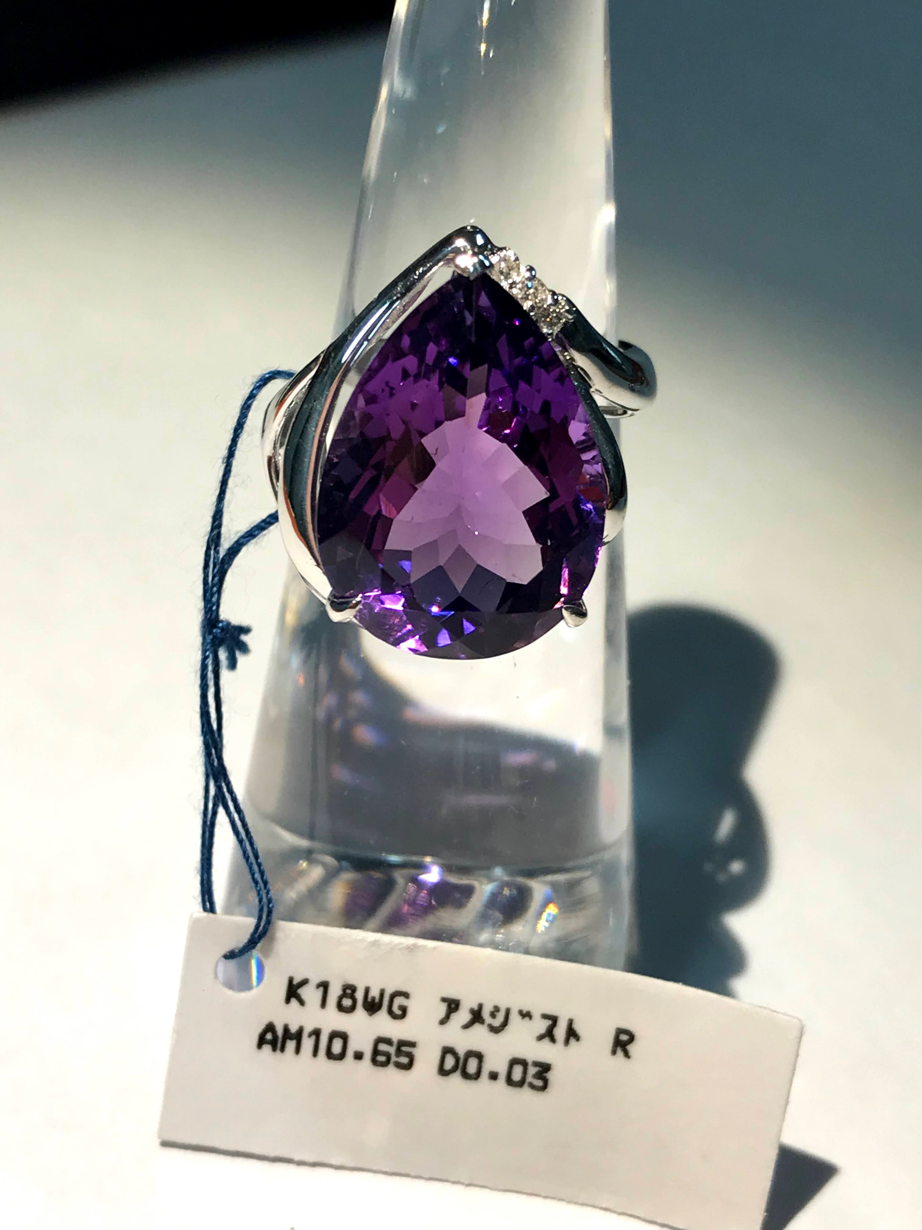 K18WG アメジスト リング