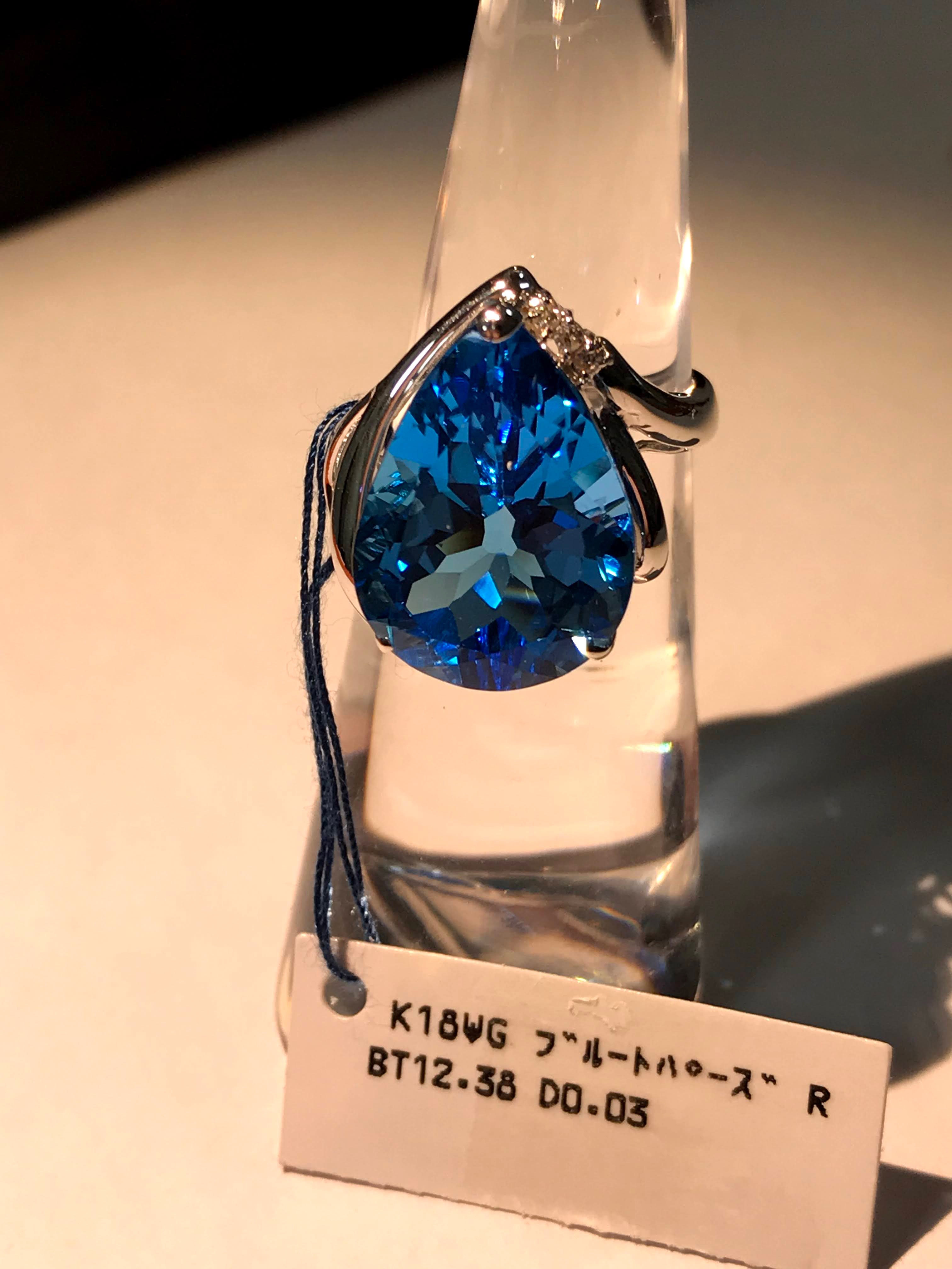 K18WG ブルートパーズ リング