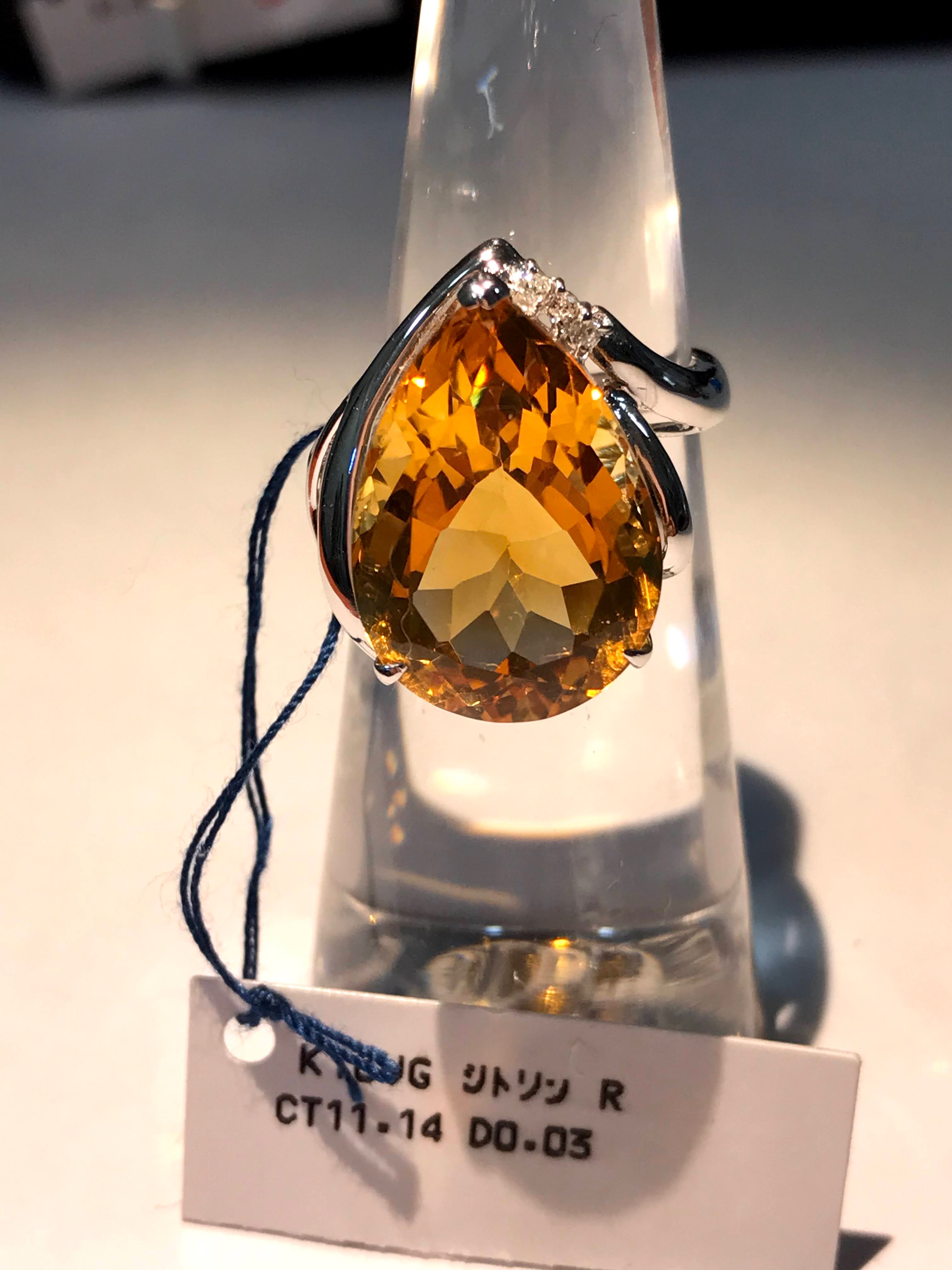 K18WG シトリン リング